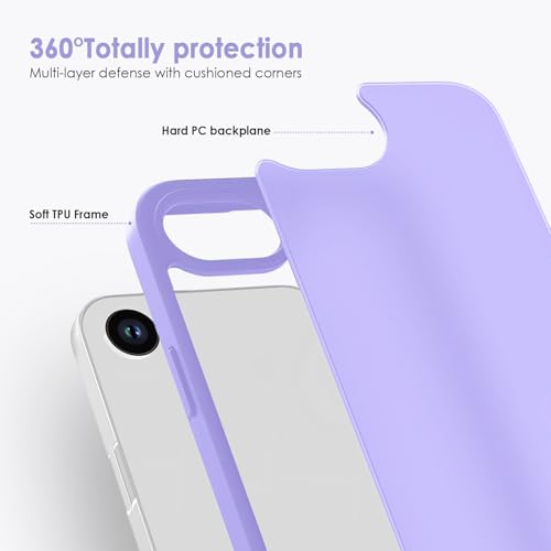 Image of TENOC Phone Case Compatible with iPhone SE (2nd 2020 and 3rd 2022 Generation) & iPhone 7 & iPhone 8, Light Purple Case Translucent Protective Bumper Matte Hard Back Cover for 4.7 Inch