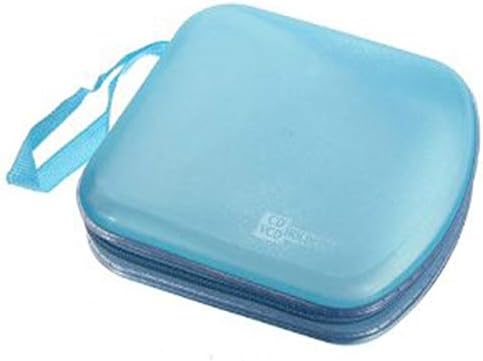 Beaupretty CD Case, DVDs Wallet Holder Portable Plastic 40 Disc CD DVD VCD Wallet Storage Bag Case Organizer (Blue)