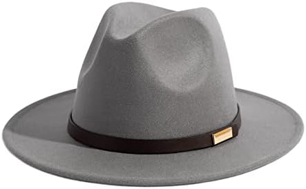 Fedora Hats for Men Wide Brim Panama Hat with Classic Belt