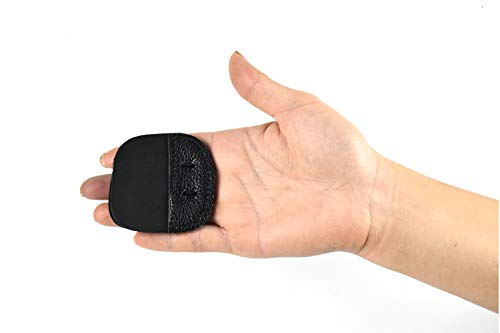 Windfulogo Cow Leather Archery Finger Tab Long Bow Hand Protector for Right Hand Black