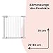 Safety 1st Auto Close Gate, Treppenschutzgitter ohne Bohren, 73–80 cm (max. 136 cm erweiterbar), automatisch schließendes Türschutzgitter, mit einer Hand öffnen, kein Bohren, Zweifachsicherung, Weiß