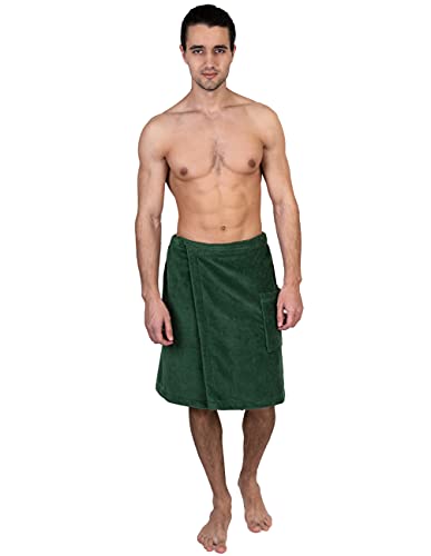 Image of TowelSelections Mens Cotton Shower Wrap Adjustable Terry Velour Spa Bath Towel Wrap Sauna Gym Towels for Men