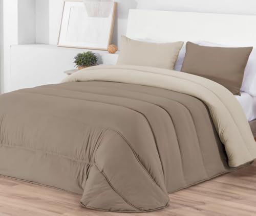 Ciberdescans Edredón Nórdico Reversible Tipo Duvet Aruna de MANTEROL + Fundas de Cojín de 50x70cm (C07, Cama 150/160 (250x260cm))