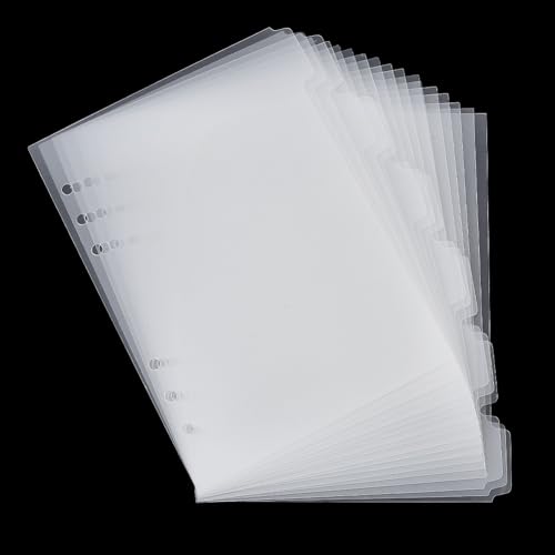 Intercalaires A5 plastique transparent pour ordinateur portable et bloc-notes de bureau - 6