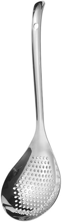 Silverware Flatware Set, 1/4/6/8/10/12 Pcs 304 Stainless Steel Colander, Home Restaurant Kitchen Tool, Large Pepper Leak, Frying, Draining, And Dumpling Net Colander(Silver,4 Pieces)