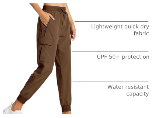 Image of Libin Women's Hiking Cargo Pants Quick Dry Joggers Petitle /Regular /Tall | Lightweight, UPF 50+, Water Resistant, Zipper Pockets for Athletic Running Travel Lounge Casual Outdoor Golf Safari Clothes