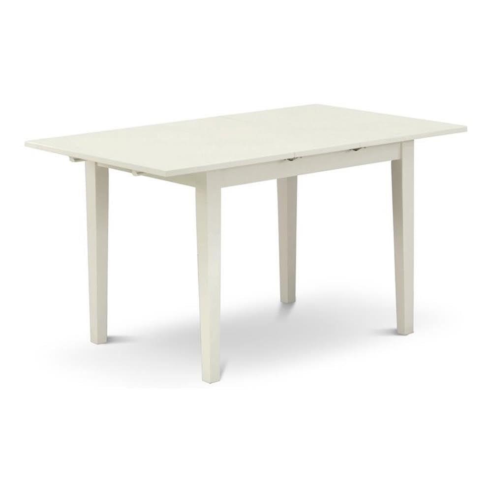 East West Furniture Norfolk Rectangular Wood Dining Table in Linen White