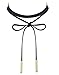 Punk Gothic Long Chain Necklaces Tassel Tattoo Choker Tube on the Ends