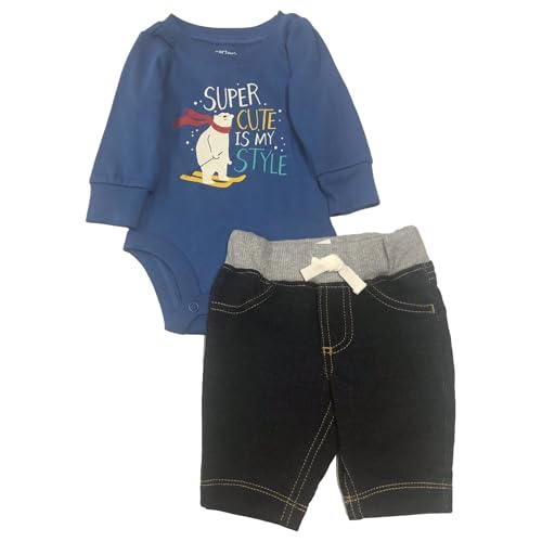 Bodysuit vêtement bébé garçon Carter's bleu ensemble pantalon NB