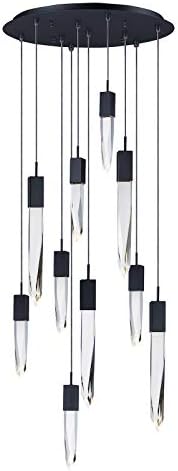 Quartz Led 10-Light Pendant Black