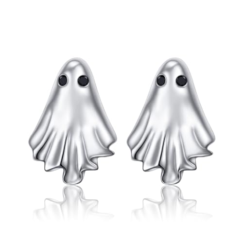 Halloween Ghost Stud Drop Earrings for Women S925 Sterling Silver