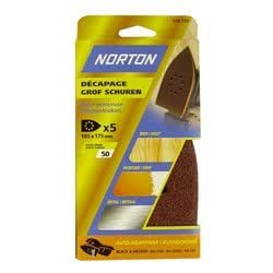Norton Lot De 5 Patins Perforés Auto-Aggripants Expert 175x105 Mm Grain 180 - Ponçage Efficace Anti-Encrassement