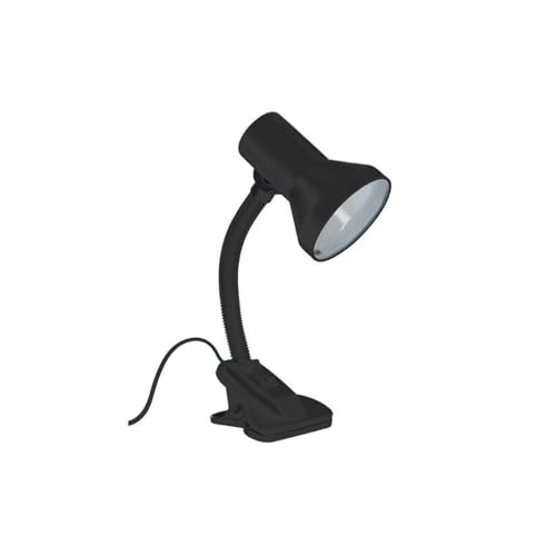 VoltShine Flexo articulado color negro con pinza, base E27, 230V; ideal para iluminación en escritorios, mesas de trabajo y lectura.