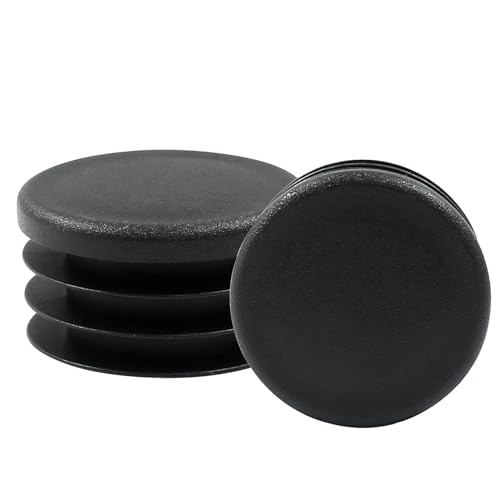 Image of 12 Pcs 1-1 /4 inch Round Plastic Plugs Insert Chair End Caps Black End Caps for Tubing, Chair Legs