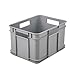 Produktbild keeeper Transportbox mit Tragegriffen, Euro-Box M, 16 l, 35 x 27 x 22 cm, Bruno Eco Line, Grau (Eco Stone Grey)