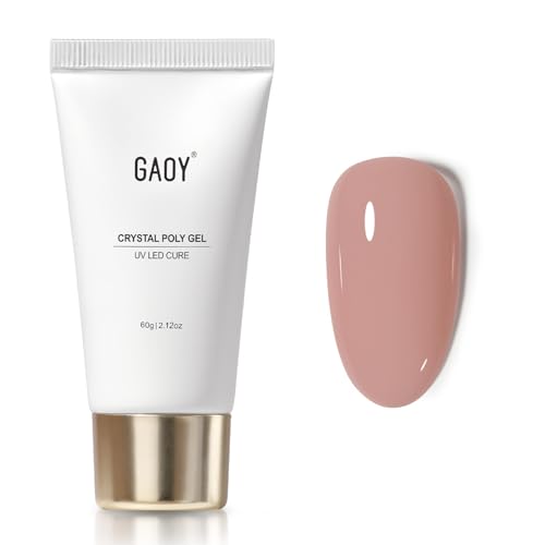 GAOY Crystal Poly Gel 60g Nail Extension Enhancement Builder Gel for Beginner & Professional Nail Art Salon DIY at Home Nude 03