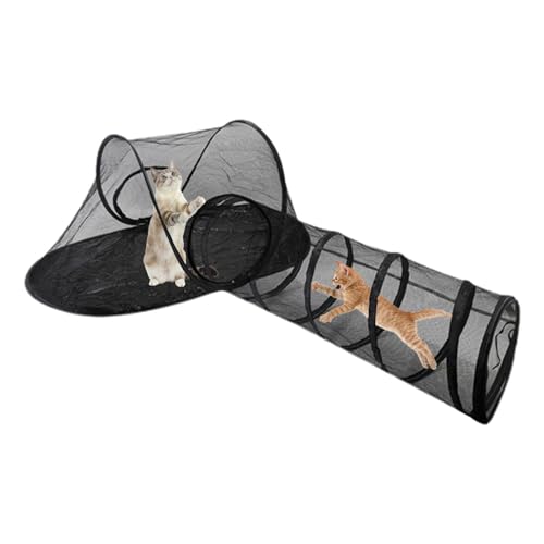 Túnel para Mascotas, Casa De Juegos De Malla Portátil para Gatos, Tienda De Campaña Plegable para Gatos, Tienda De Campaña con Túneles para Gatos De Interior Y Exterior, Parque para Mascotas, Recinto
