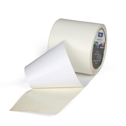 Image of PVC Tarpaulin Repair Tape for Quick Fixes | Self-adhesive and Waterproof | Best for Tarpaulin Repair, Pond lining, Fish tank, and Truck cover (9.5cm x 5m, length, White)