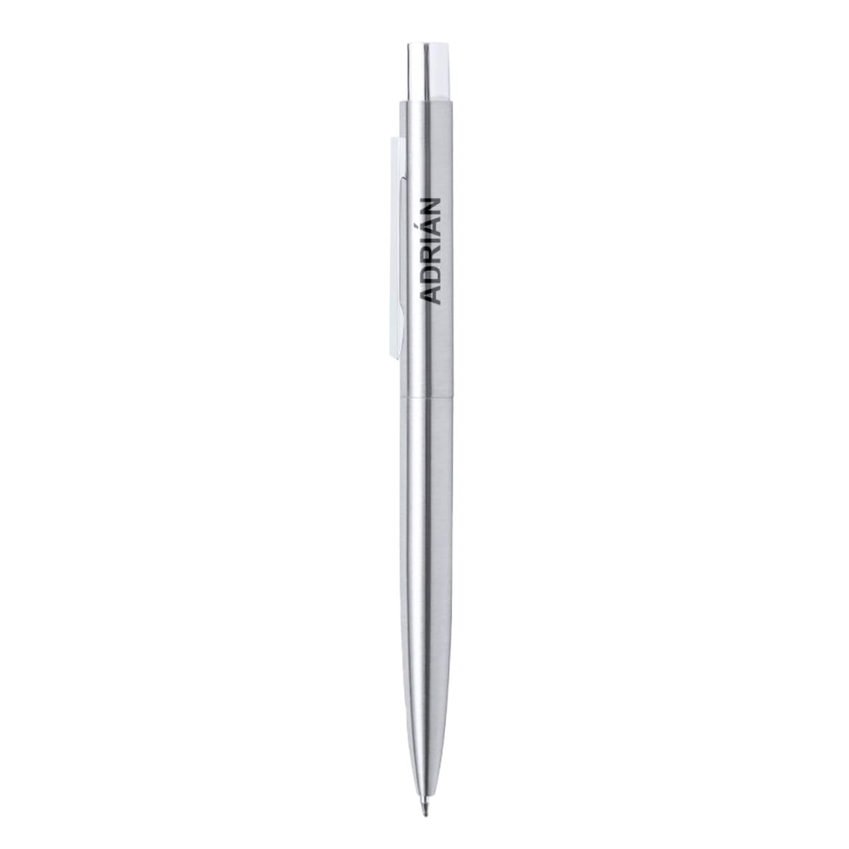 DEREGALOOS Personalised Metal Pen. Recycled Stainless Steel with Kraft Case. Elegant and Sustainable Design. Ideal Gift for Events, Business and Weddings