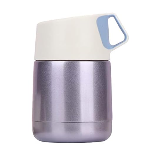 Greyoe Termo Comida Caliente, Termo Comida Bebe, Termo de Comida Caliente Termo Comida Gachas de Avena Guisadas de Mano Portátiles con Cubo de Sopa Aislado de Arroz Oro Rosa 450ML