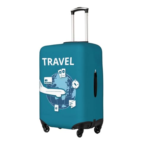 Travel Planes Travel Luggage Cover Suitcase Protector Bag, Fits 18-32 Inch Luggage, Double-Sided Printed Suitcase Sleeve For Kid And Adult,Large2