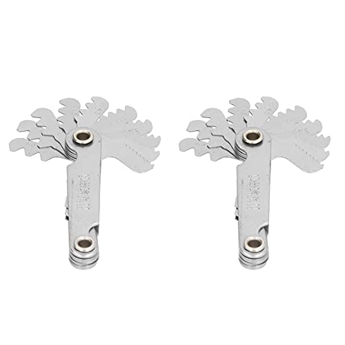 2 Piezas Calibre de Rosca 60° Métrico – Herramienta de Medición de Acero Inoxidable con 20 Hojas para Roscas