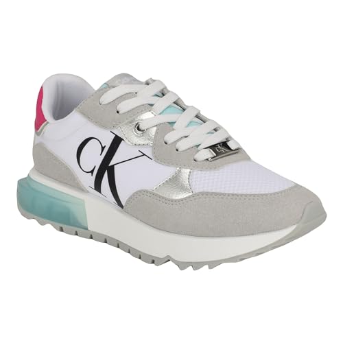 Calvin Klein Women's MAGALEE Sneaker, Stardust/White 056, 7.5