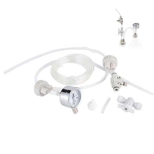lvifloae Acuario Sistema CO2 Blanco CO2 Acuario Kit completo de acuario de bricolaje tanque plantado Sistema CO2 Pro Tube Valve Gauge Bottle Cap Kit para acuario crecimiento de plantas de musgo