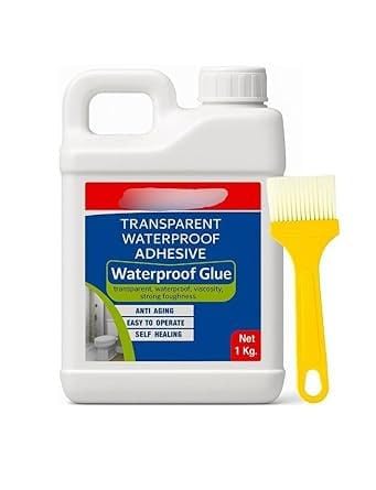 1Kg Waterproof Leak Repair Glue with Brush | Transparent Waterproof Coating for Roof, Bathroom, Pipe, Wall Cracks, Tiles, Windows, Balcony & Terrace-image-10