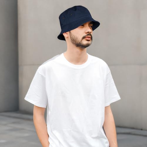 Image of Falari Men Women Unisex Cotton Bucket Hat 100% Cotton Packable for Travel Fishing Hunting Summer Camp