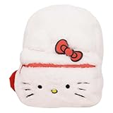 Zonacriativa - Mini Mochila Plush Hello Kitty Sanrio com pom pom | Material macio, 2 bolsos e ideal para carregar o essencial nas aventuras com fofura