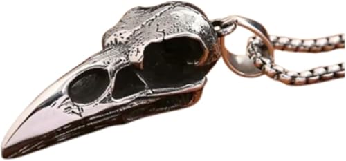 Collier chaîne bijoux hommes femmes pendentif punk vintage viking tête de corbeau