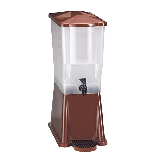 Tablecraft 3 Gallon Brown Slimline Beverage Dispenser | Cold Drink Dispenser for Catering, Buffet or Home Use