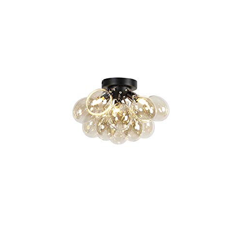 Plafonnier Design QAZQA Uvas 30cm Laiton pour Éclairer une Pièce Sombre