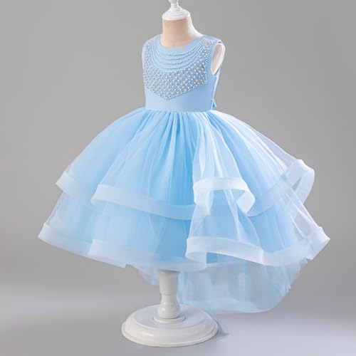 Vestido de noche para niña estilo princesa elegante con perlas finas 2