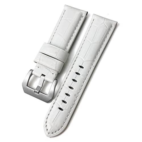 Bracelet de montre 24mm pour Panerai Luminor en silicone agate avec boucle argent
