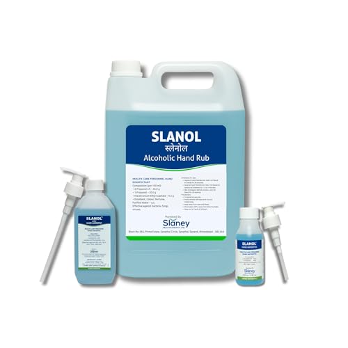 Image of Slanol Alcoholic Hand Rub - 500ml Surgical Grade Hand Sanitizer with 75% Isopropyl Alcohol & Moisturizer, Kills 99.9% Germs, Professional Disinfectant for Medical & Home Use (Pack of 2)