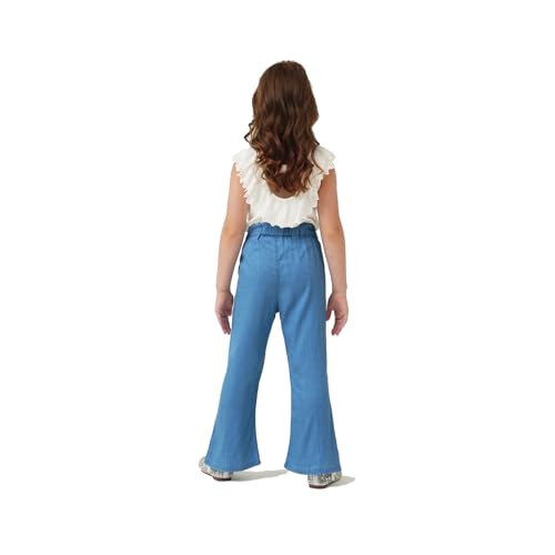 Image of Girls Pants with Pockets Pull On Lightweight Bell Bottoms Straight Leg Baggy Jeans for Girls Flare School Pants