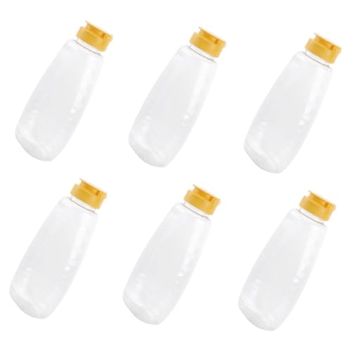 NAMOARLY Jam Storage Canister 6pcs Plastic Honey Jars Squeeze Jar Lids for Honey Jam Ketchup