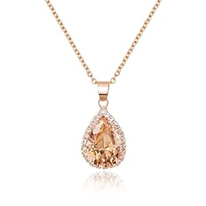 Linawe Crystal Chain Necklace for Women Trendy, Statement Diamond Pendant, Cubic Zirconia Summer Beach Boho Jewelry Set, 14K Gold/Rose Gold/Silver Birthstone Necklace