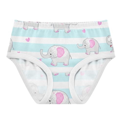 Cotton Toddler Underwear Floral Cute Elephants Blue White Stripes Little Girl Panties Fun Print Kids Undies Briefs 2t