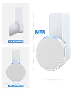 Maxonar Wall Mount for Echo Pop, Echo Pop Wall Mount [No Drill Needed] Alexa Speaker Holder Stand Cable Hidden Storage- (White/Black/Green/Purple)