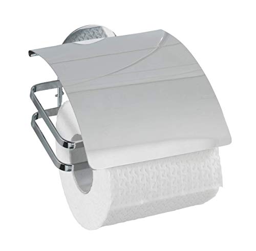 Preisvergleich Produktbild WENKO 21781100 Turbo-Loc Edelstahl Toilettenpapierhalter Cover, Befestigen ohne bohren, Edelstahl rostfrei, 12 x 9.5 x 13 cm, Glänzend