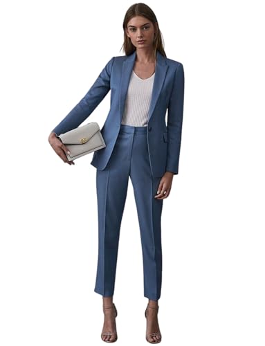 Costume deux pièces femme avec veste un bouton et pantalon chic