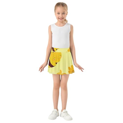 Joisal Cute Cartoon Bees Flowers Athletic Shorts for Girls Skorts Toddlers Tennis Skirts Cool Pink Girl Skort 3t3