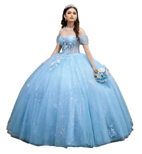 Asulla Off The Shoulder Quinceanera Dress Long Puffy Princess Sweet 16 Ball Gowns Lace Appliques