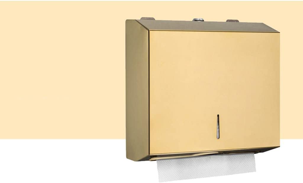BKEKM Dispenser Salviette Dispenser di Asciugamani di Carta con Serratura Dispenser di Asciugamani di Carta Commerciale Porta Asciugamani di Carta per Montaggio a Parete in Acciaio Inossidabile Moda