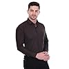 Sparrow Outfit Men’s Cotton Blend Regular Fit Shirt | Casual Wear Formal Shirts for Men and Boys | Spread Collar Long Sleeve Button Down Shirt for Office Parties Special Occasions (Dark Brown)