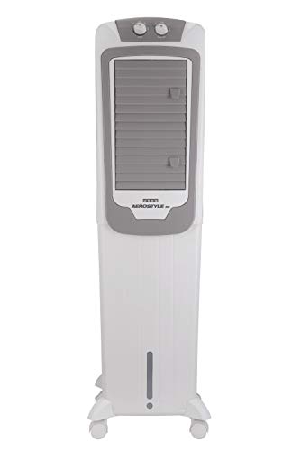 Image of USHA Aerostyle Tower Electronic Air Cooler, Honeycomb Pads, Ice Chamber, Humidity Control, Closeable Louvers, White (50 Liter Manual)
