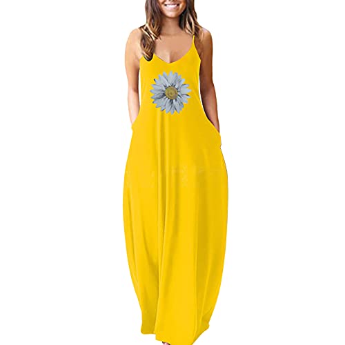 Tavorpt Summer Dress for Women, Women s Sleeveless Tie Dye Plus Size Maxi Dress Loose Beach Party Sundress with Pockets